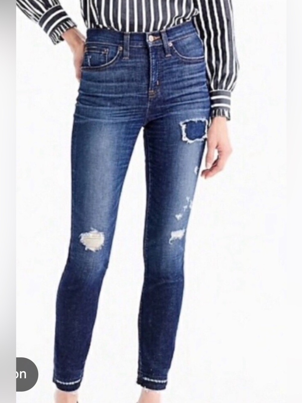 J. Crew Woman’s Lookout High Rise Skinny Distressed Raw Hem, Size 31, EUC